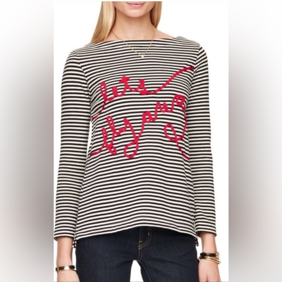 kate spade Tops - Kate Spade Tops- Kate Spade Lets Fly Away Striped Long Sleeve Top Size L